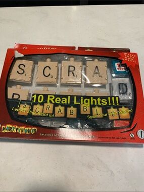 Scrabble Party Lights NEW Real lights Spell your own Words 10 Lights 27 Letters
